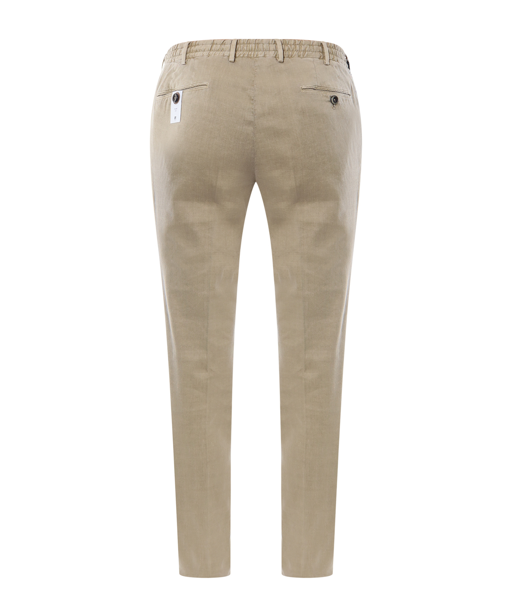 Pt Torino Mid-rise Linen Blend Chinos In Nude