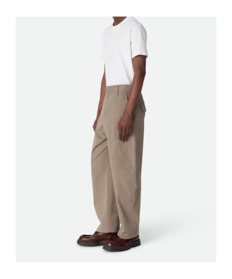 Bottega Veneta Cotton Twill Cargo Pants In Neutral