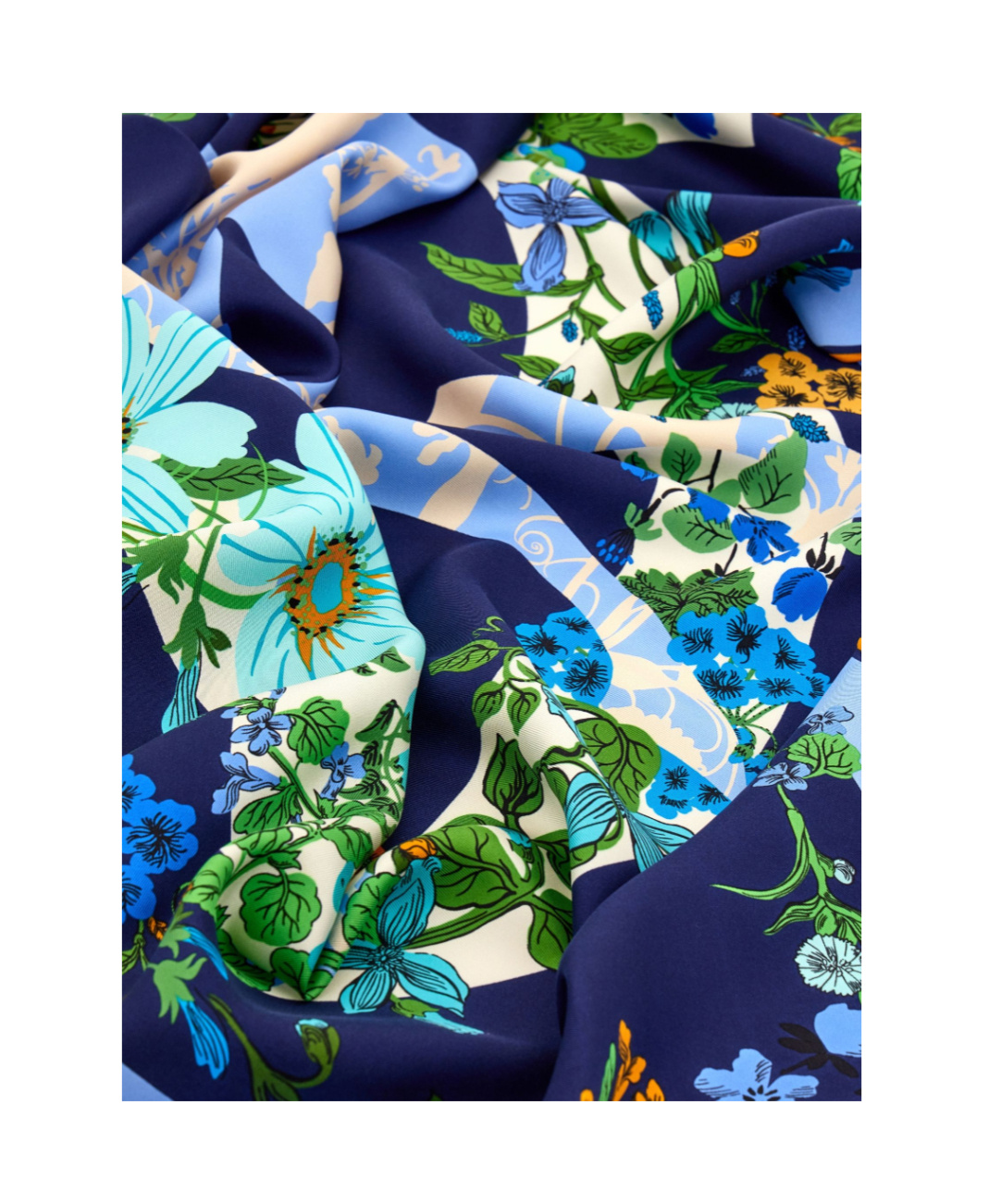 Ferragamo Printed Silk Scarf In Blue