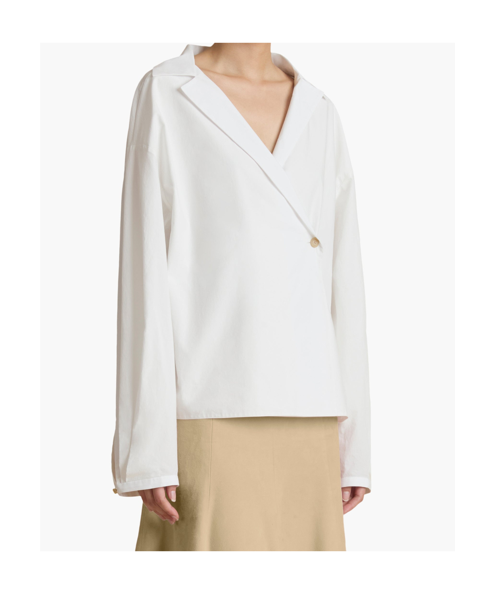 Khaite Ashton Double-breasted Cotton Top In White