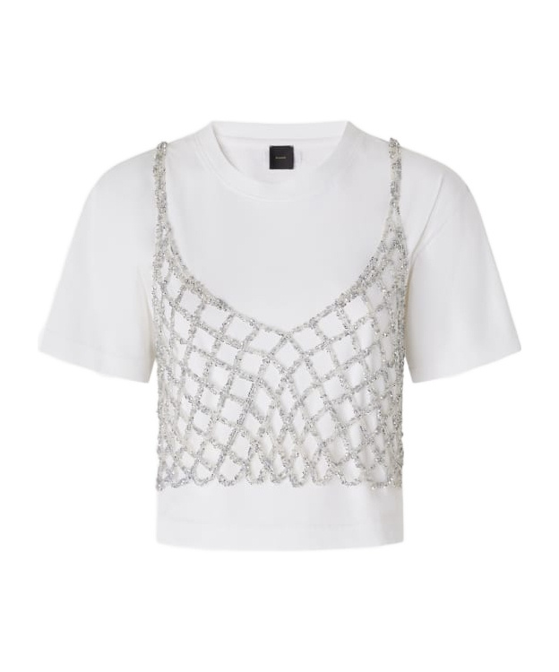 Shop Pinko Layered T-shirt In White