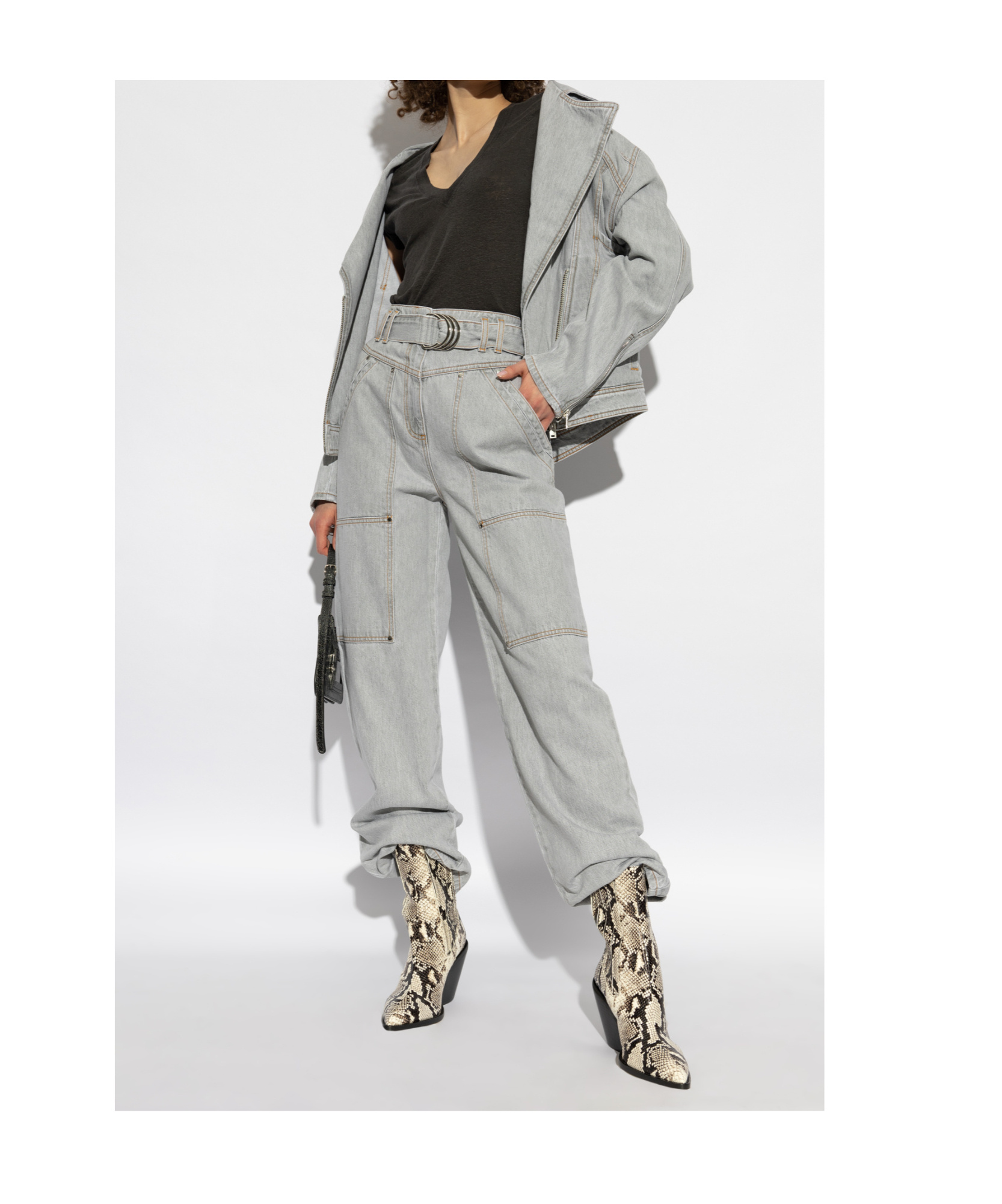 Shop Iro Belt-loop Jeans In Gray