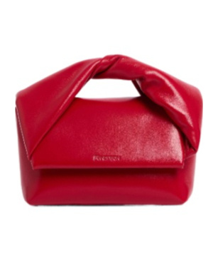 Jw Anderson Twister Small Leather Crossbody Bag In Red