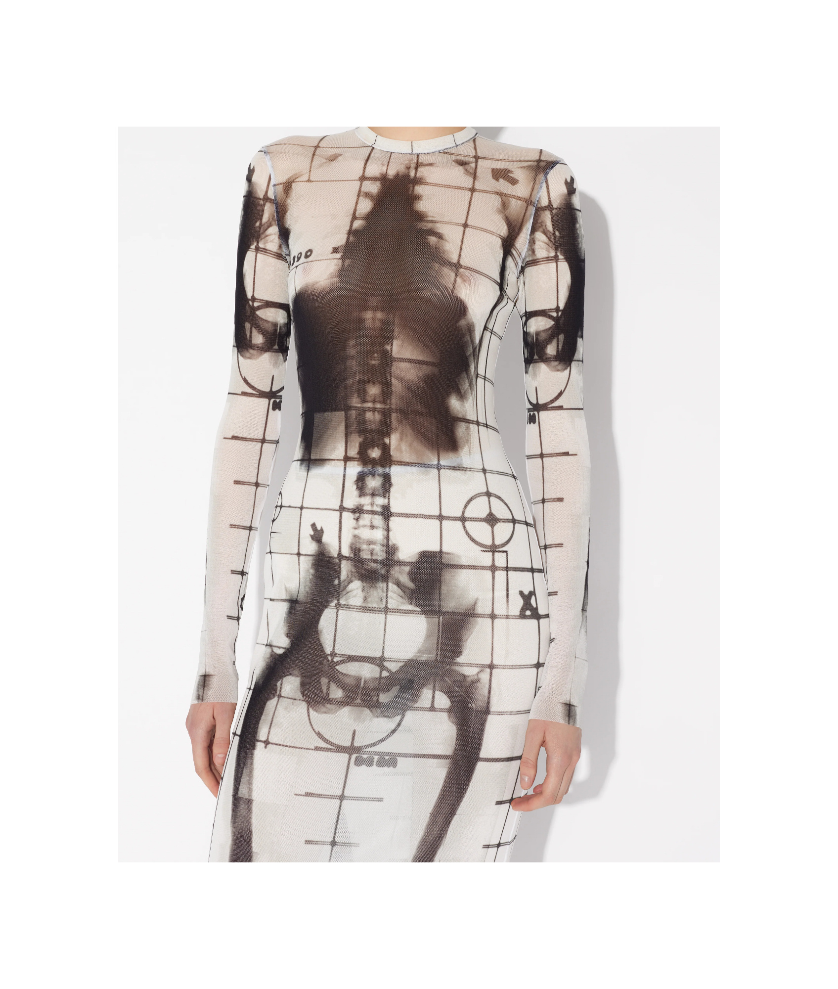 Jean Paul Gaultier Squeletor Maxi Dress In White