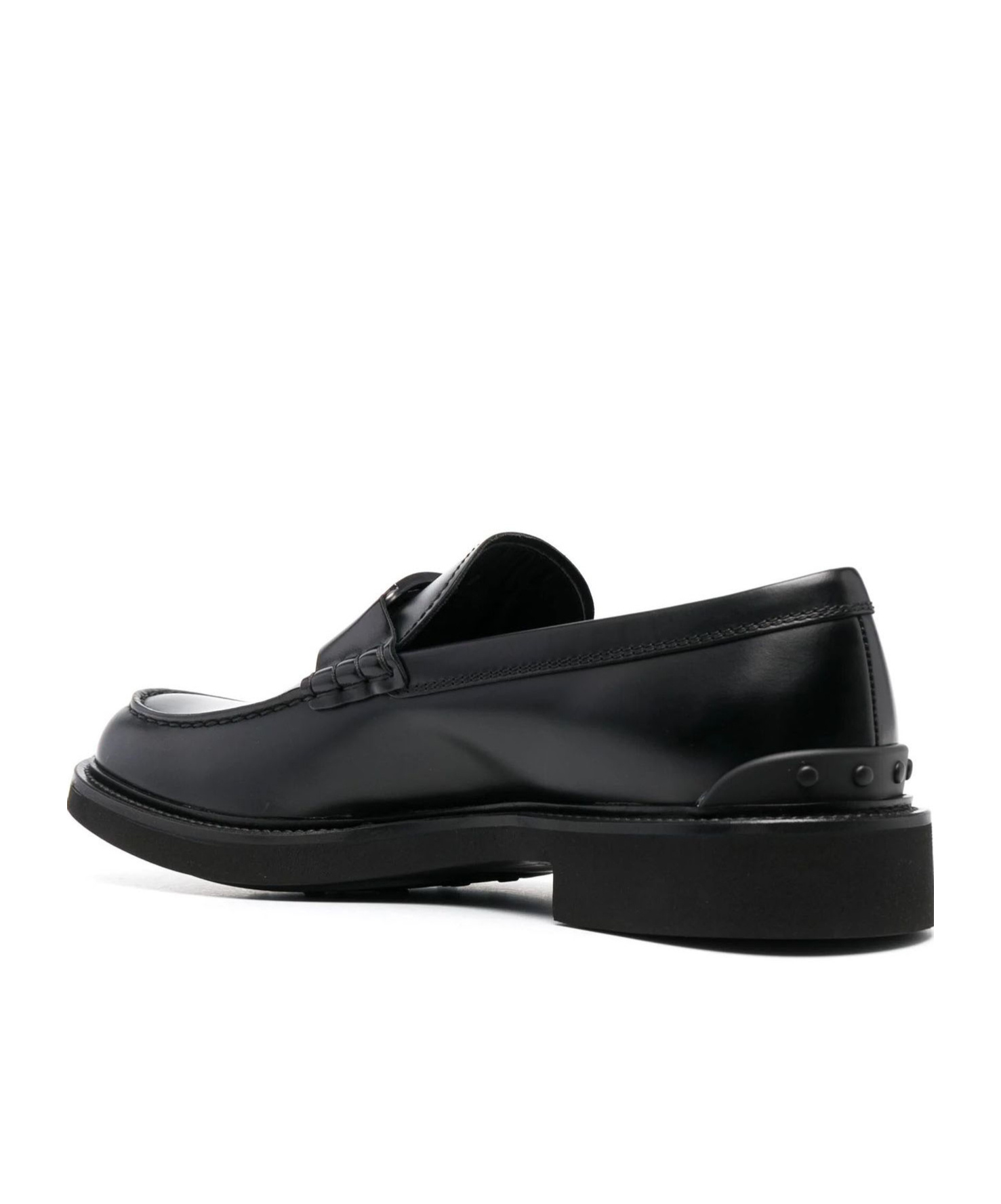 Tod's Smooth Leather Moccasin Loafers With Subtle Stitching In Black