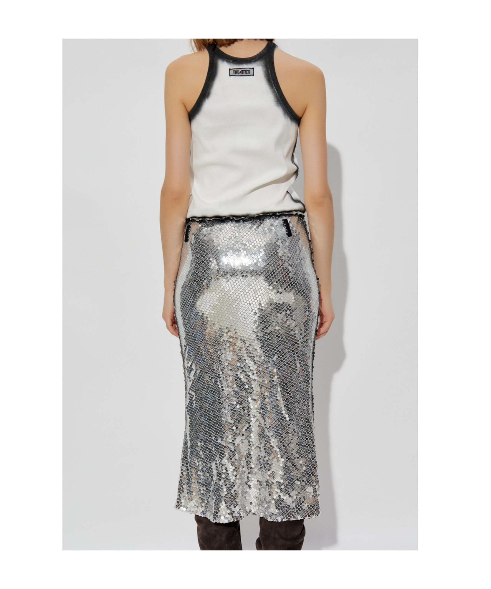 Attico Sleeveless Dress In Gray