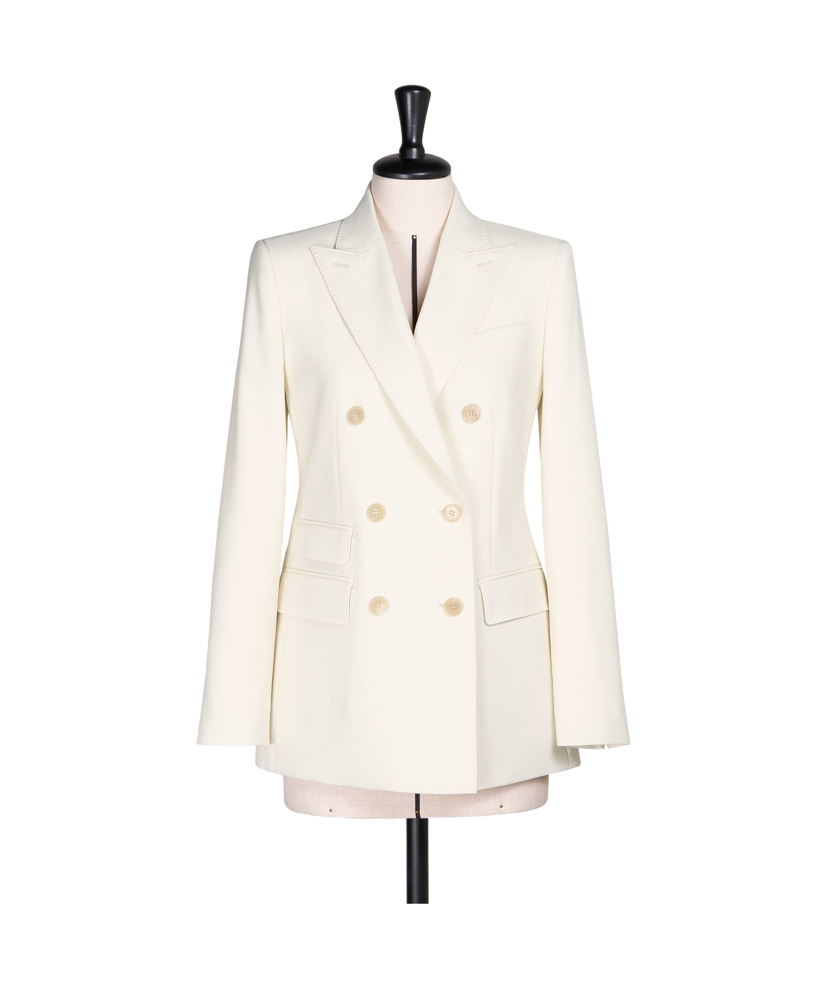 Max Mara Long-sleeved Suit Coat In White