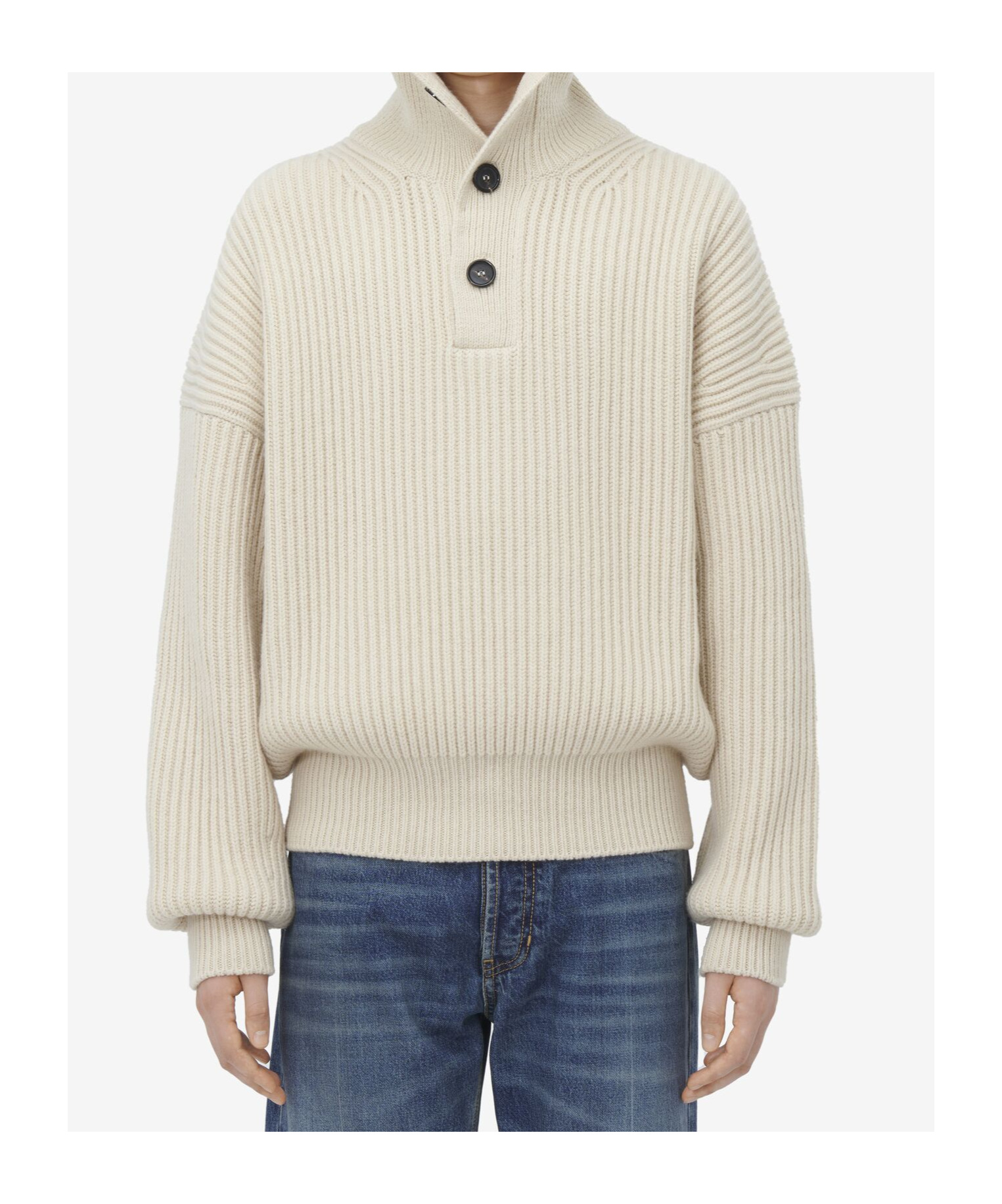 Alexander Mcqueen S Mcqueen Funnel-neck Chunky-knit Wool And Cashmere Jumper In White