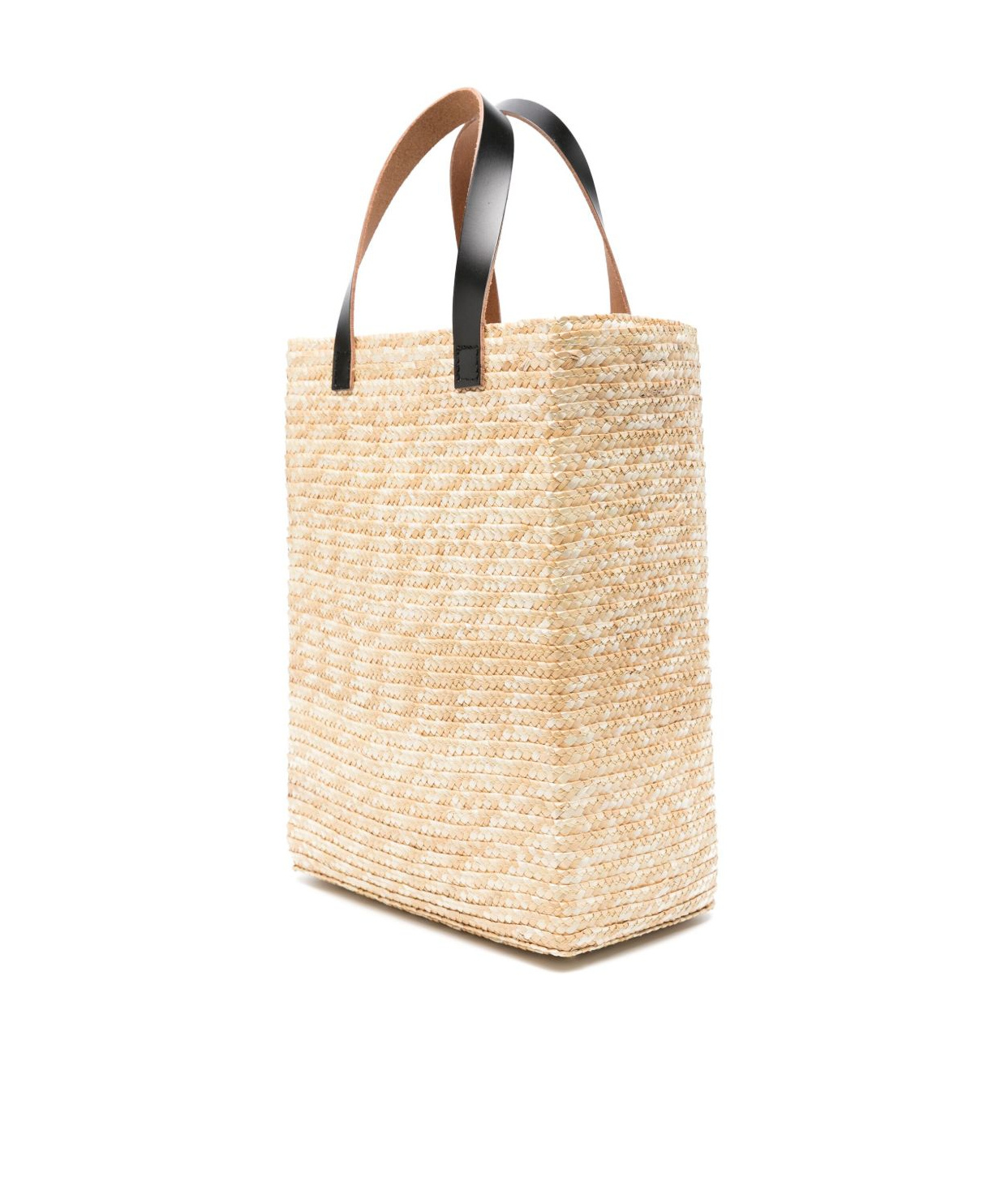 Plan C Straw Medium Shopper In Black