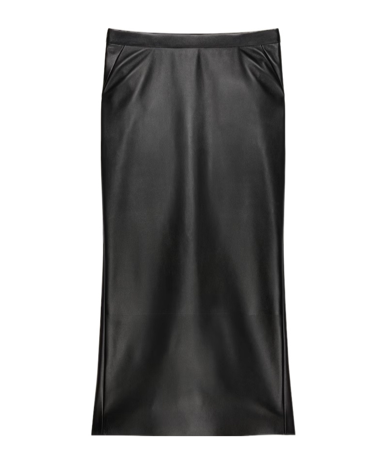 Givenchy Mid-length Skirt In Nappa Leather With Pleated Back In Black