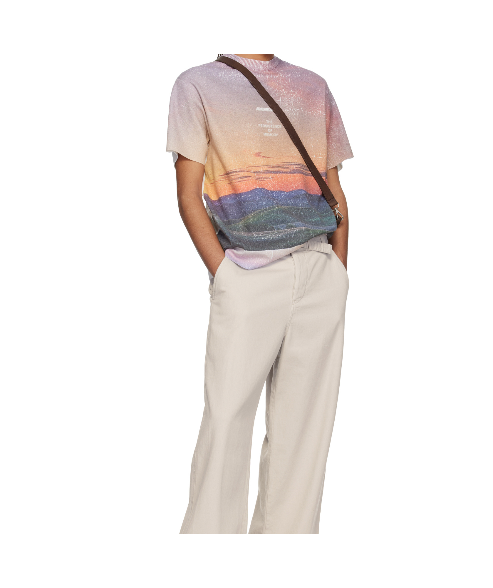 Ader Error Round Neck Short Sleeve T-shirt In Nude