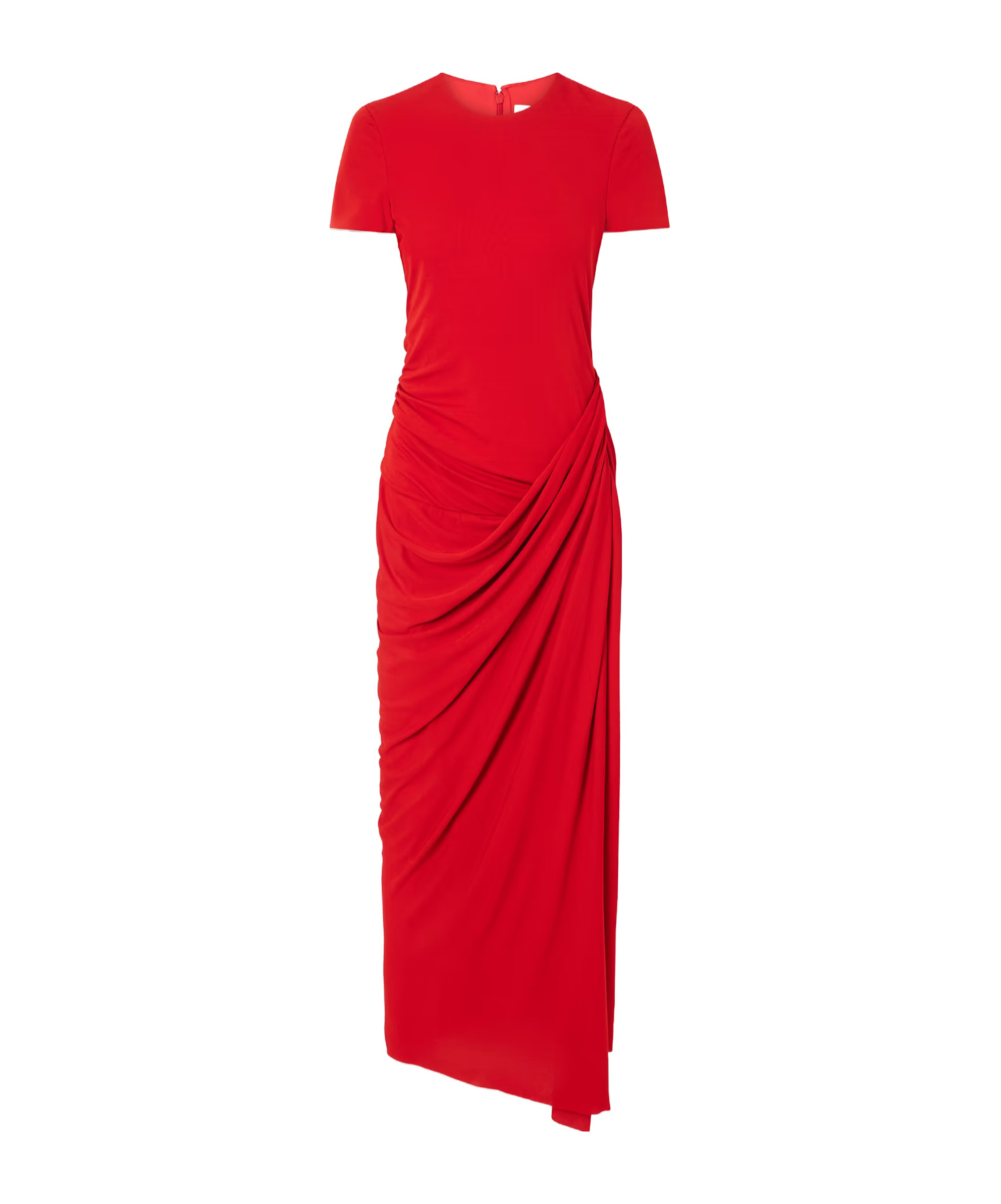 Erdem Crew Neck Short-sleeve Midi Dress In Red