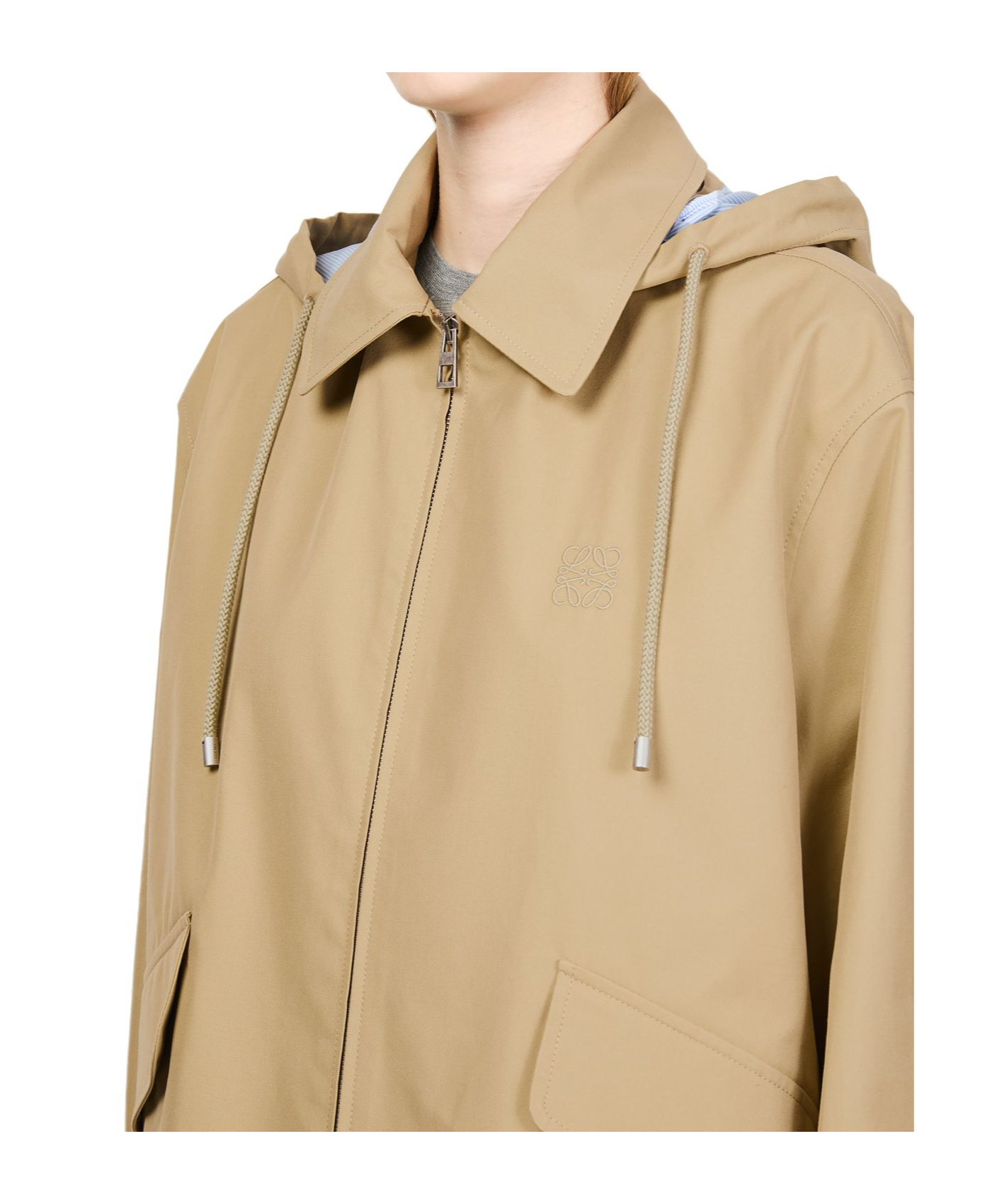 Loewe Lapel Long-sleeved Casual Jacket In Brown