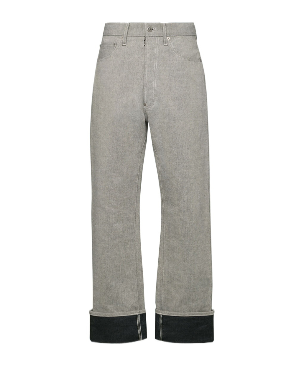 Maison Margiela Denim Jeans With Wide Leg And Pockets In Gray