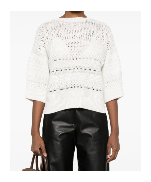 Fabiana Filippi Open-knit Sweater In White