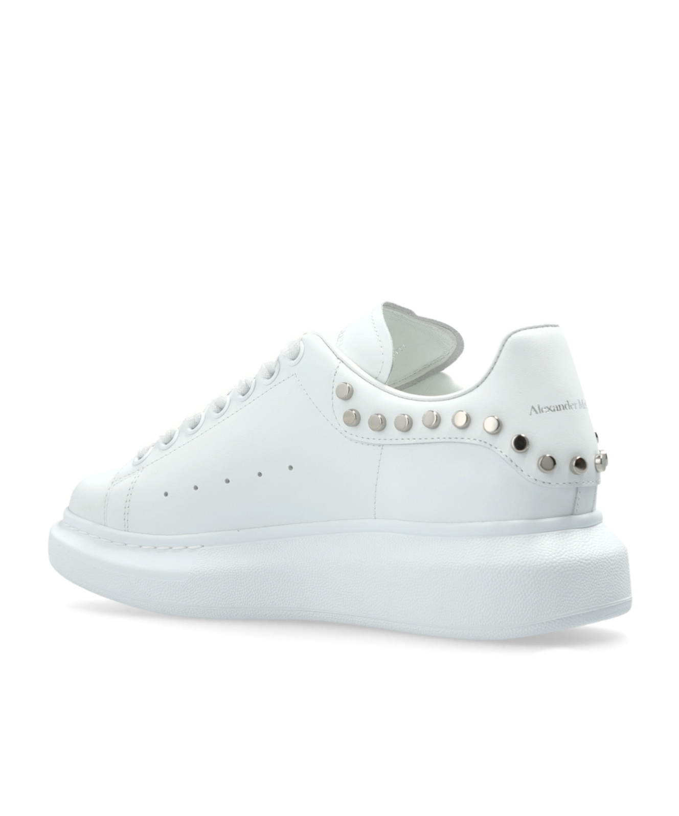Alexander Mcqueen Leather Sneakers With Platform Sole And Stud Embellishments
