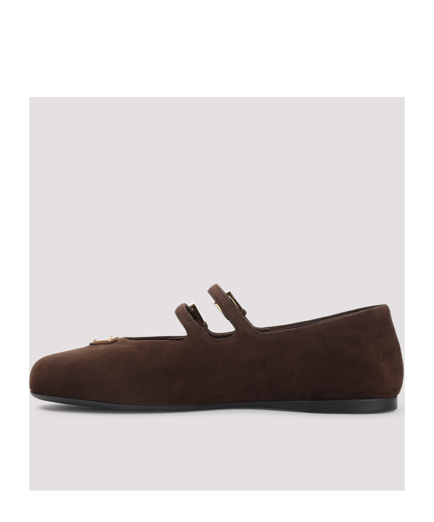 Prada Suede Ballerinas With Flat Sole And Round Toe In Burgundy
