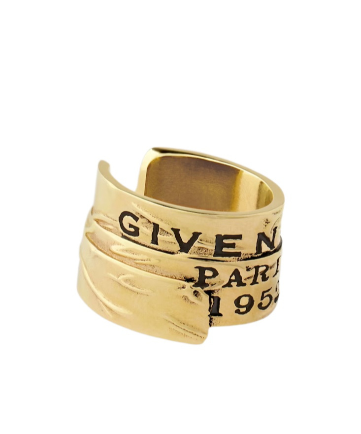 Givenchy Tape Earcuff In Metal And Enamel In Gold