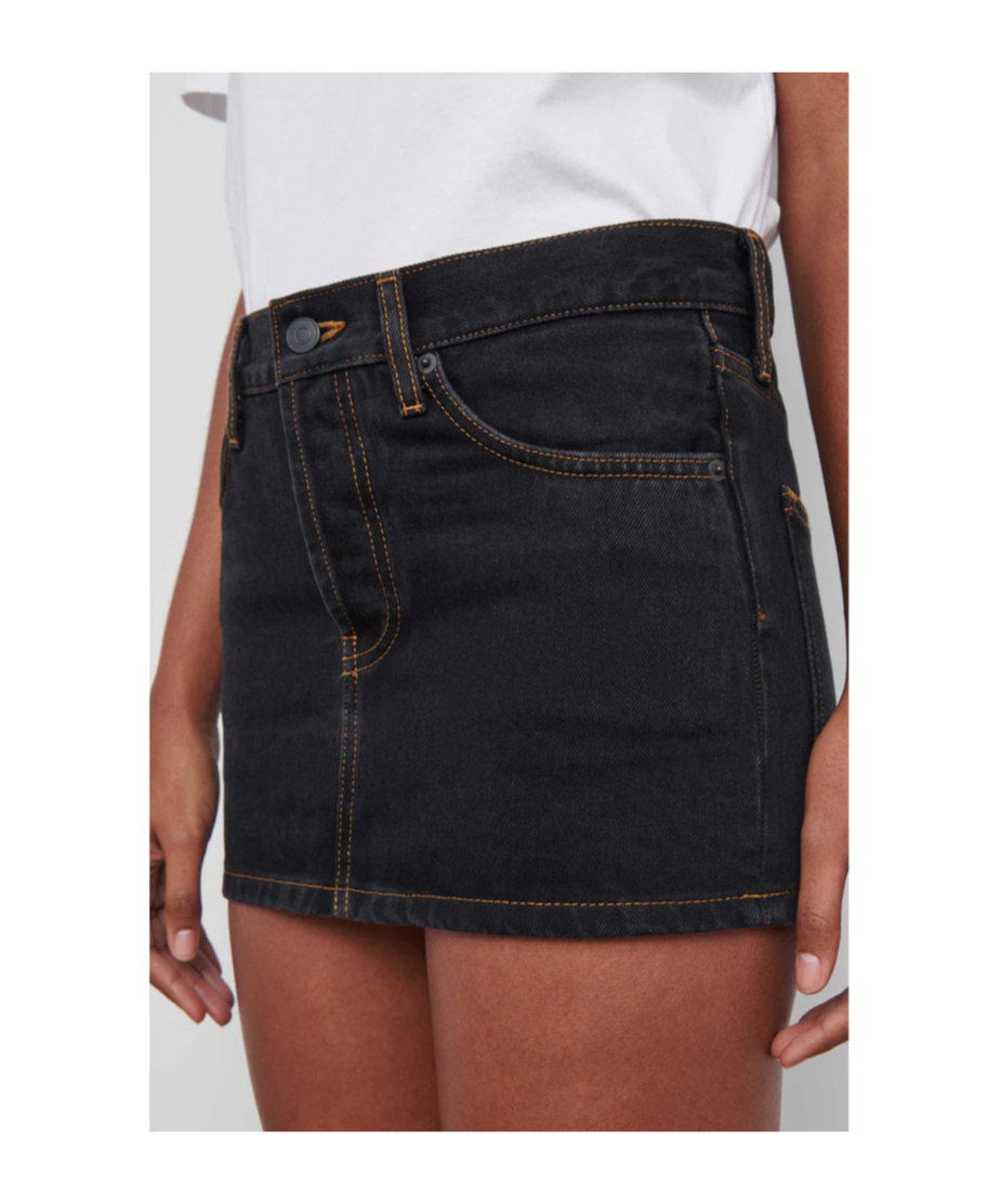 Wardrobe.nyc Denim Mini Skirt In Brown