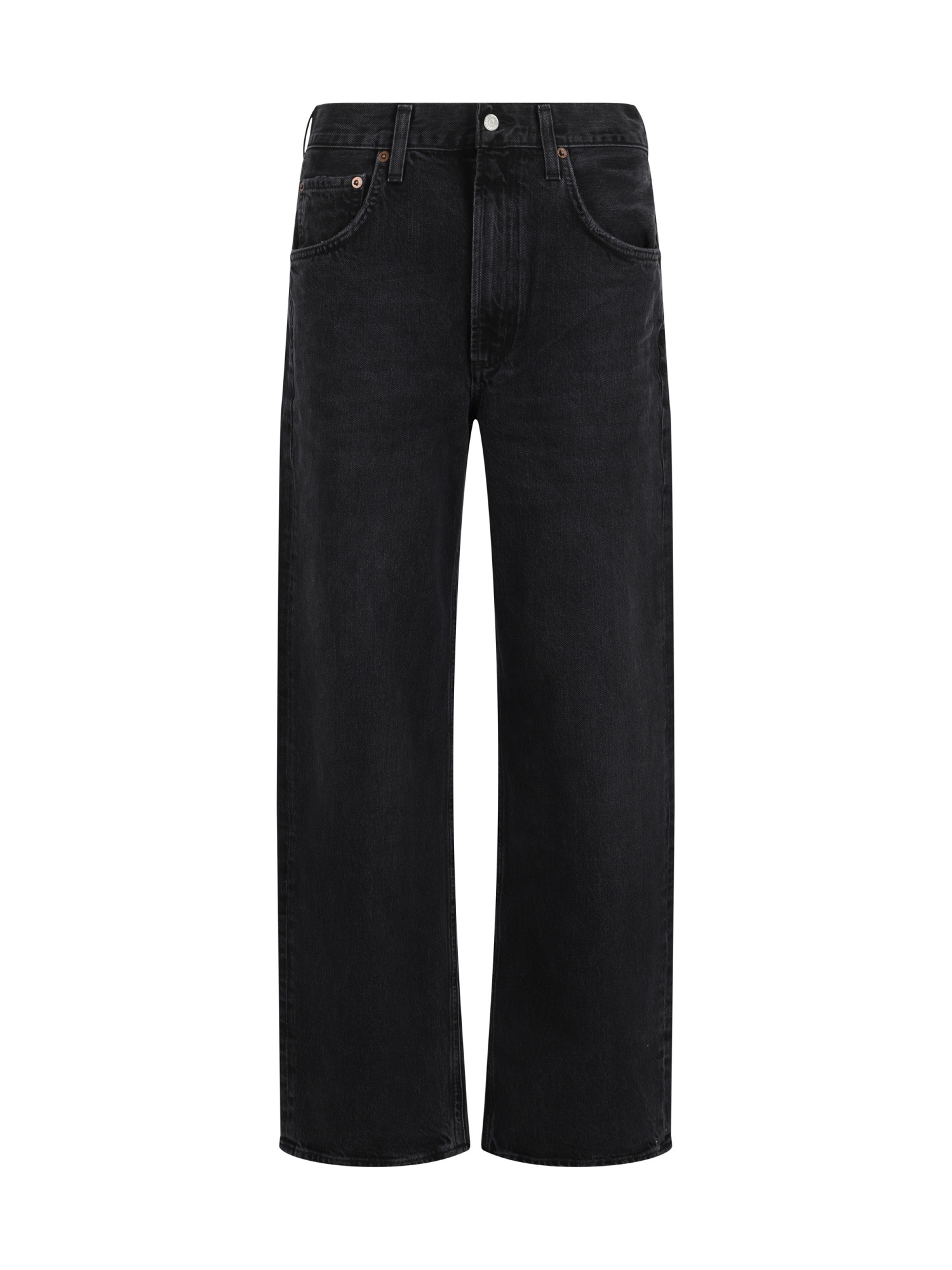 Agolde Riley Cropped Jeans In Black