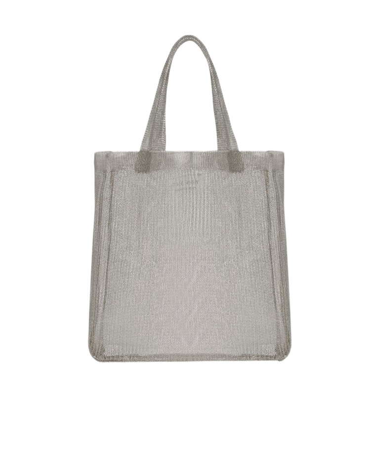 The Row Imogen Mini Tote Bag In Steel Mesh In Silver