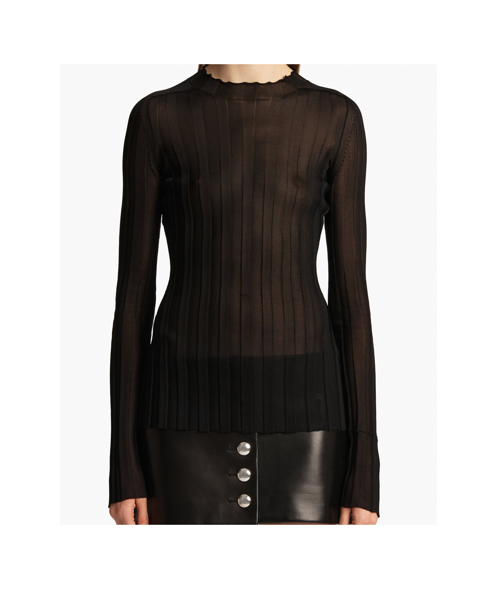 KHAITE CREW NECK LONG SLEEVE TOP