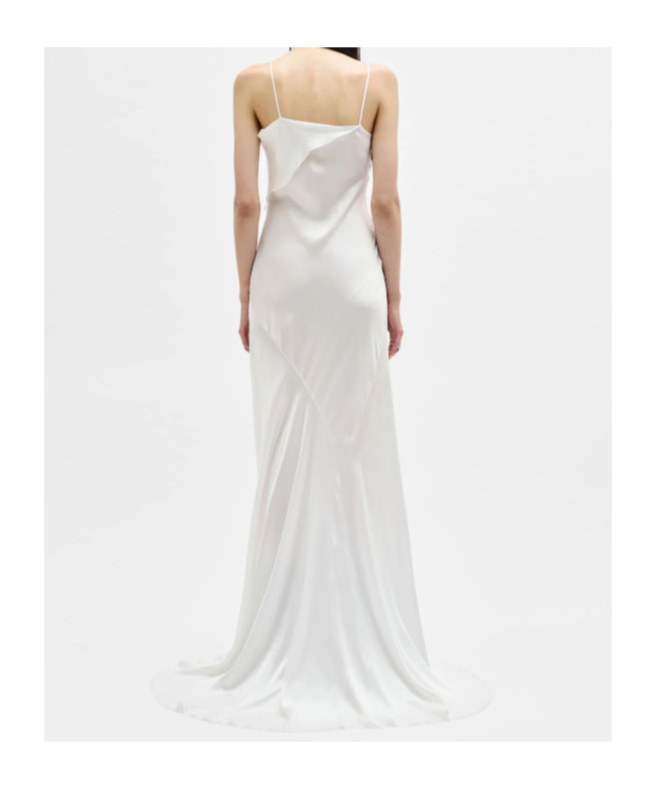 Ann Demeulemeester Aaricia Long Bias Slip Dress In White