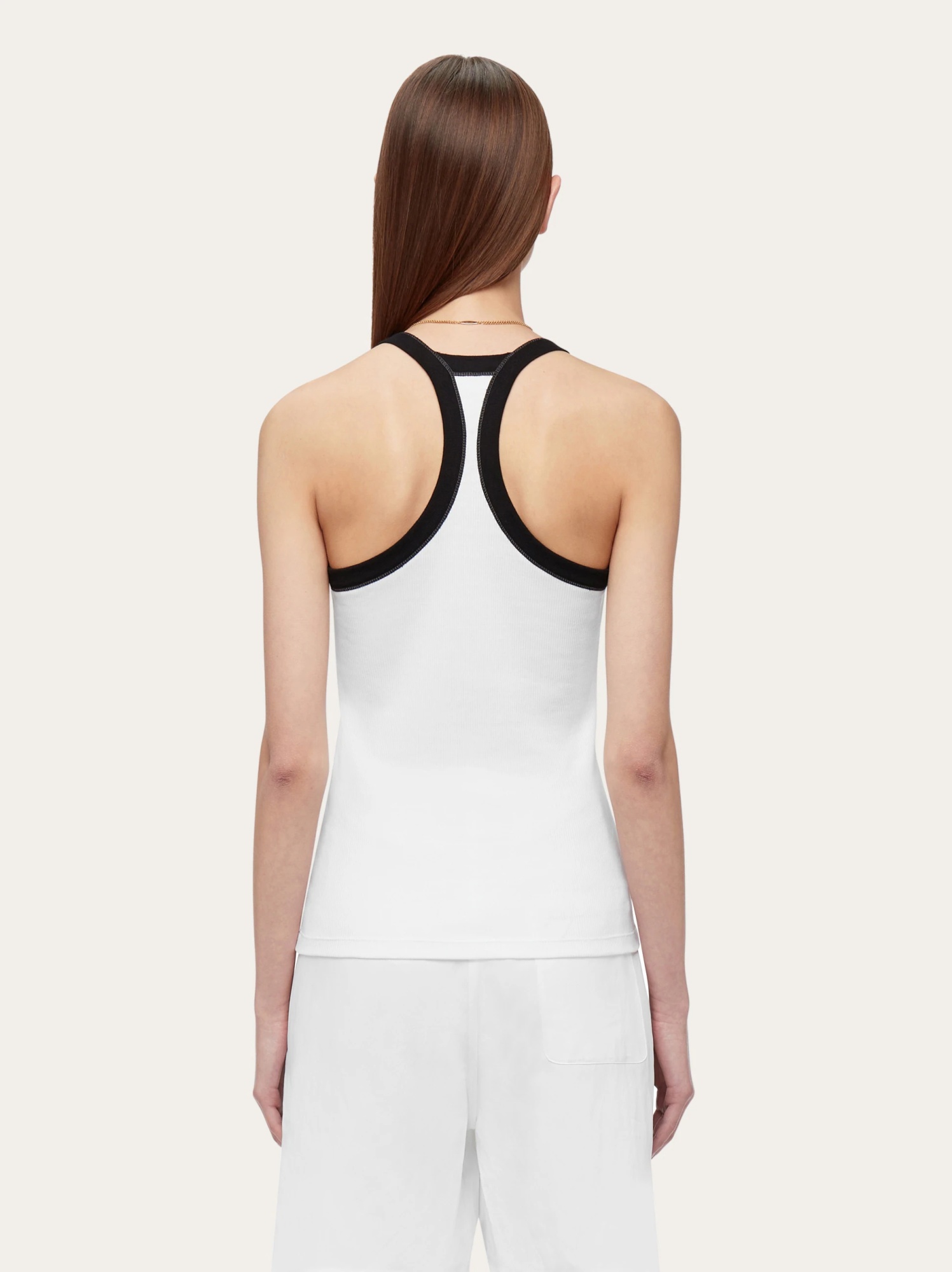 Ferragamo Damen Tanktop Aus Baumwolle In White