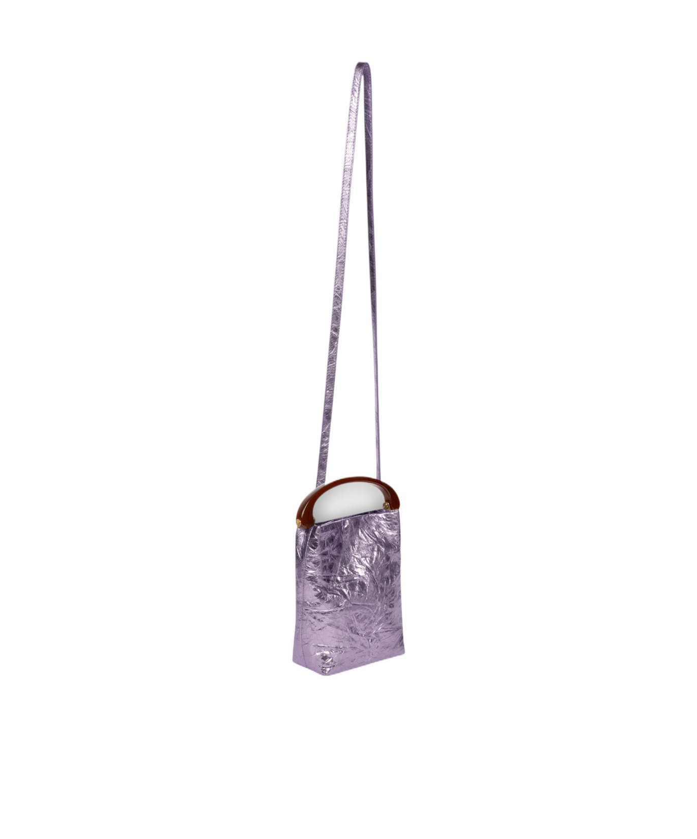 Shop Dries Van Noten Metallic Leather Micro Hand Bag