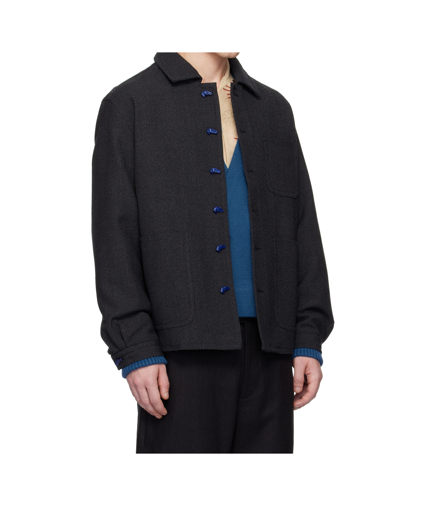 Bode Gray Thornproof Franck Jacket In Gray