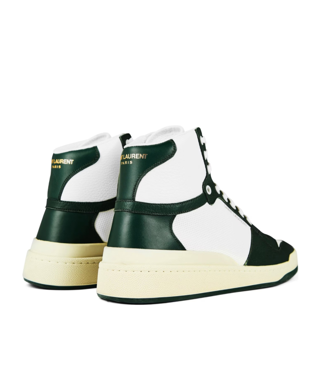 Saint Laurent Sl24 Leather High-top Trainers In White