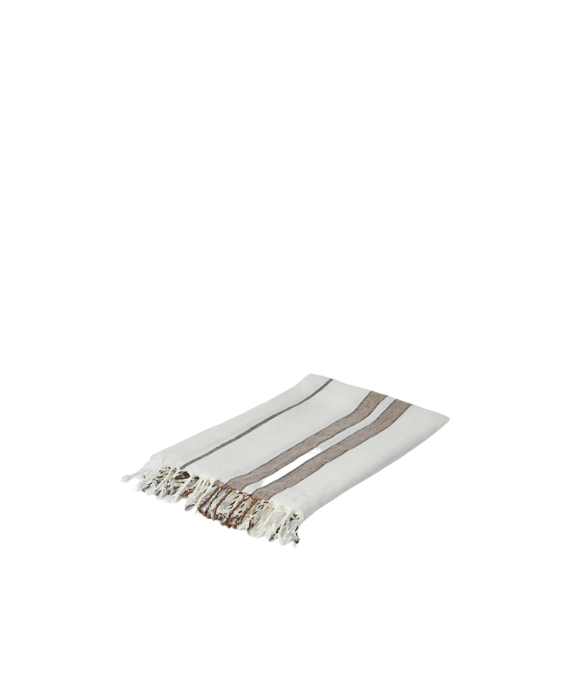 Brunello Cucinelli Striped Fringed Towel In White