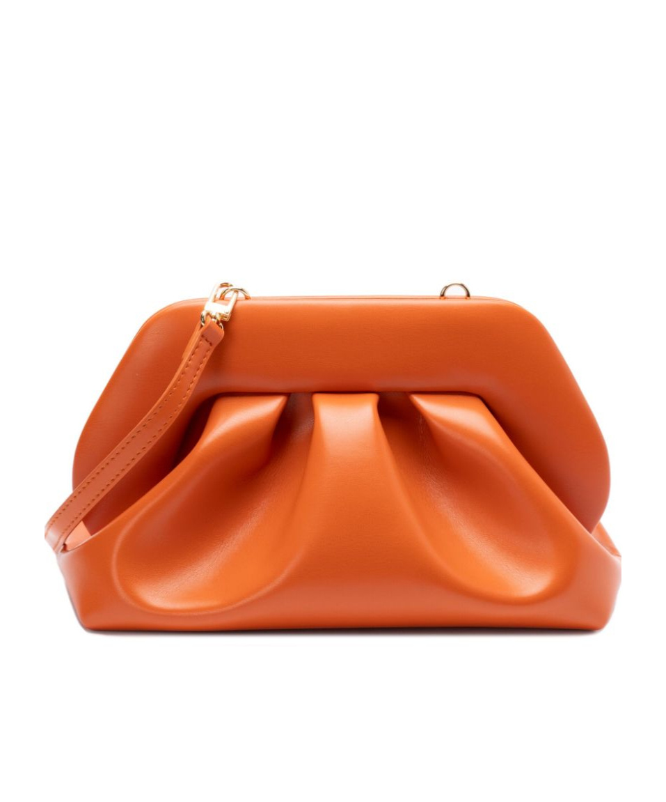 Themoirè Tia Vegan Fabric Clutch Bag In Orange
