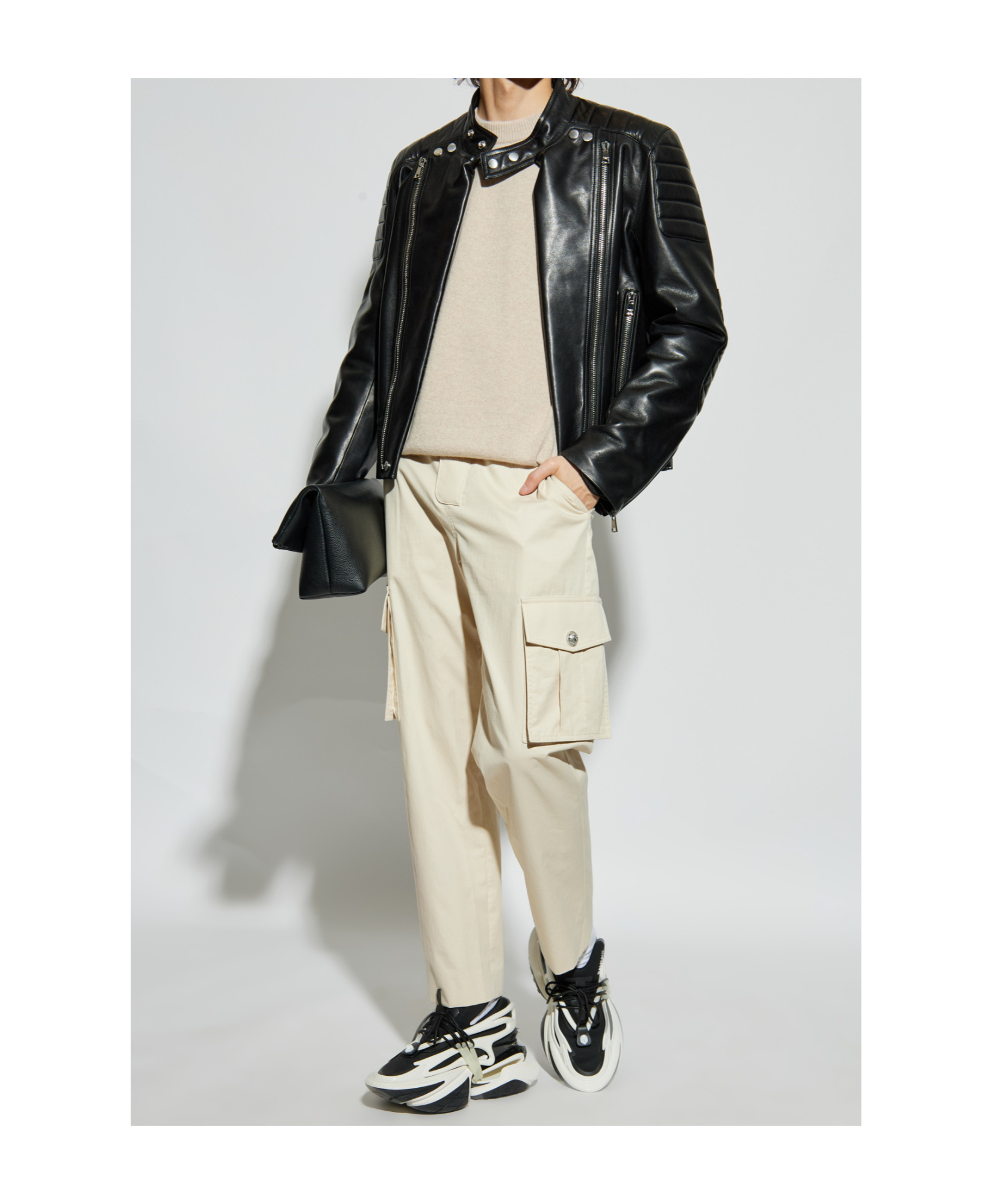 Balmain Wool And Cashmere Sweater In Neutral