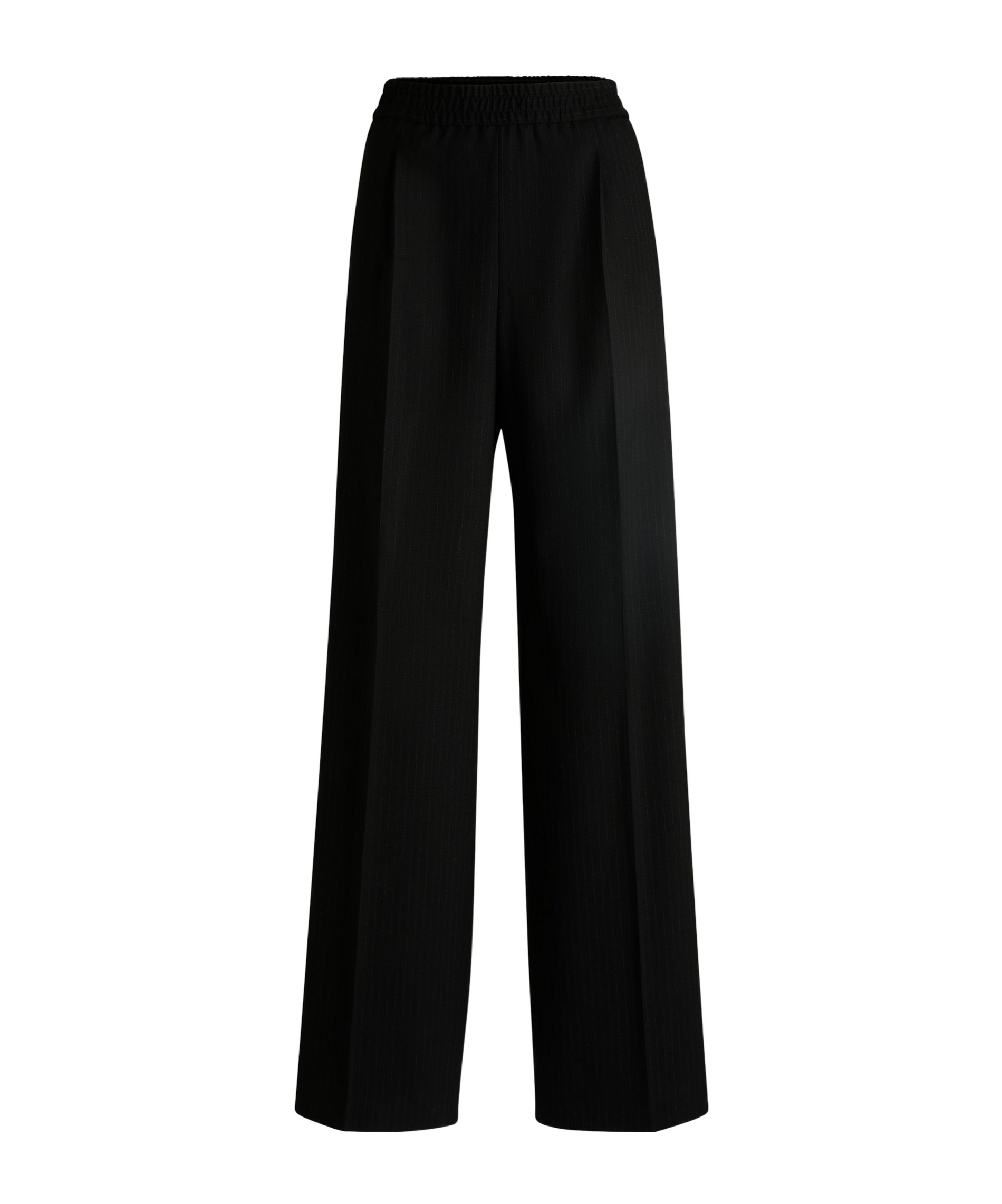 Hugo Boss Pinstriped Trousers In Black