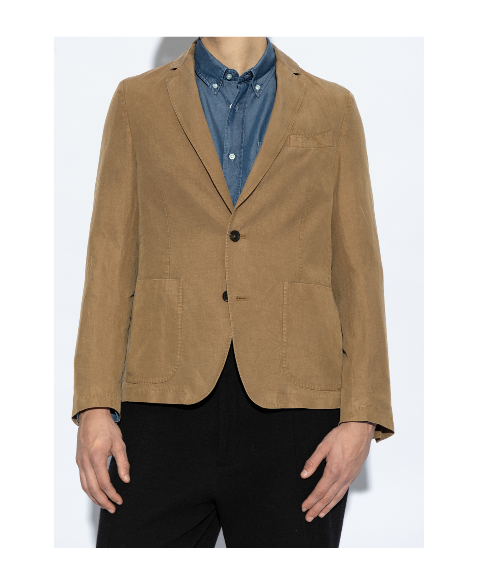 Shop Officine Generale Single-breasted Blazer In Brown
