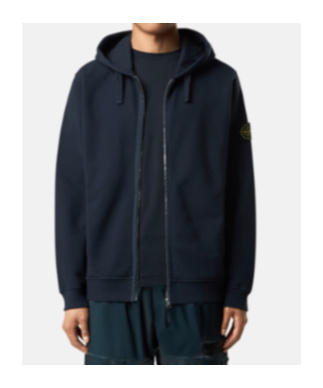 Stone Island Regular-fit Hooded Zip-up Sweatshirt With Pockets In Blue