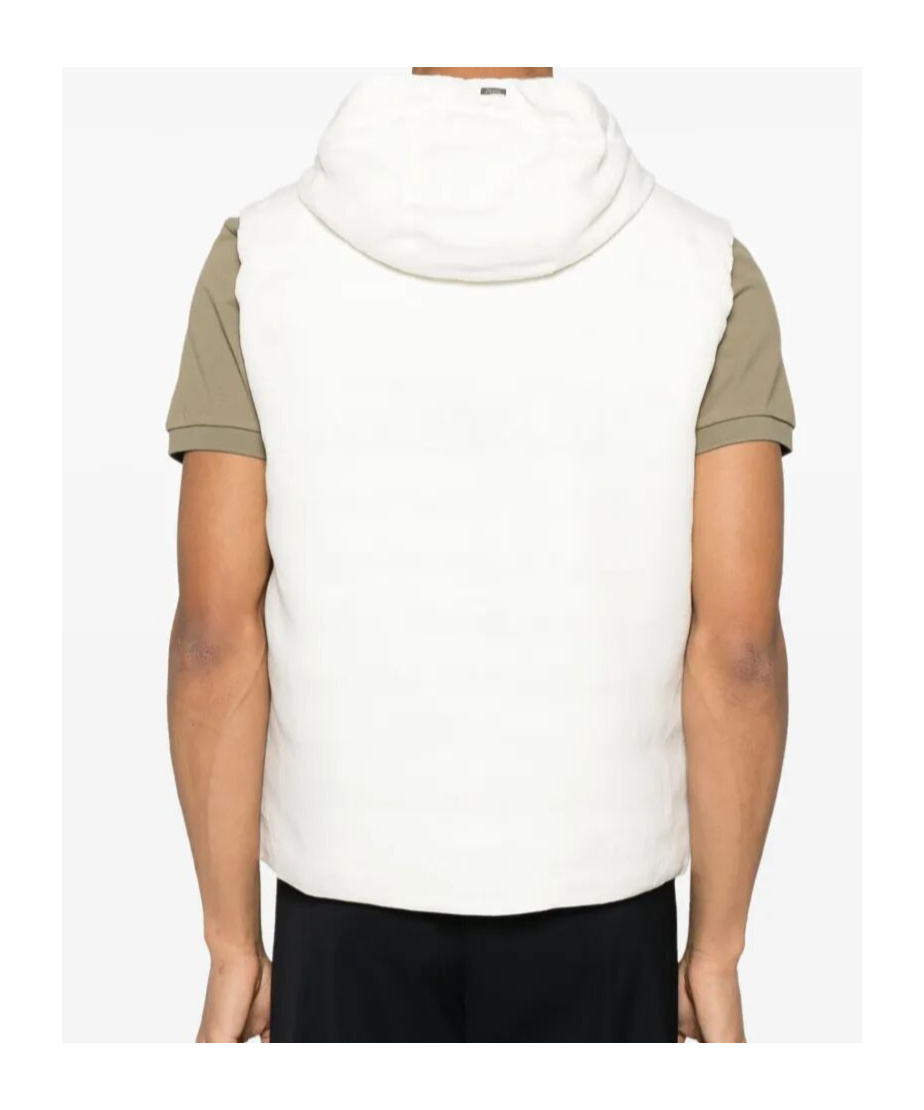 Herno White Padded Vest With Zip Front In White