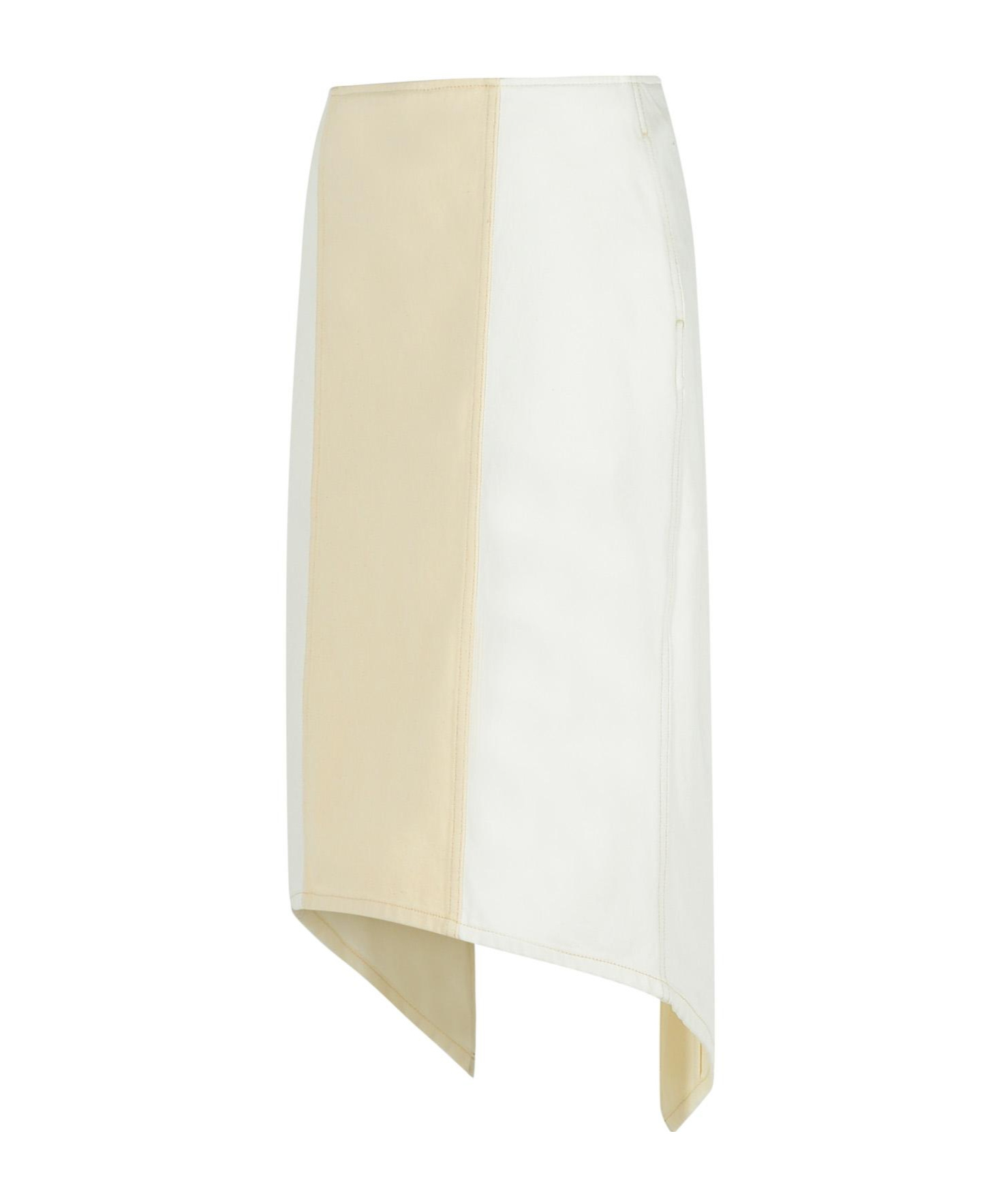 Jw Anderson Cotton Skirt With Layered Asymmetric Hem In Nude