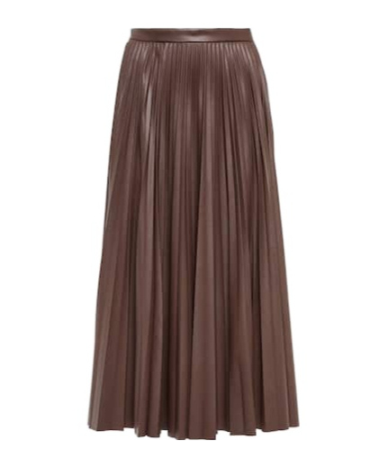 Altuzarra Sif Pleated Faux Leather Maxi Skirt In Brown