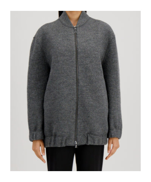 Harris Wharf London Zip-front Bomber Jacket In Gray
