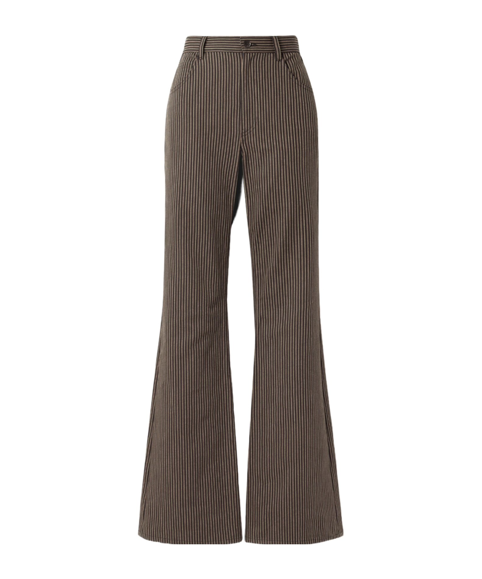 Nili Lotan Roe Striped Cotton-twill Flared Pants In Blue