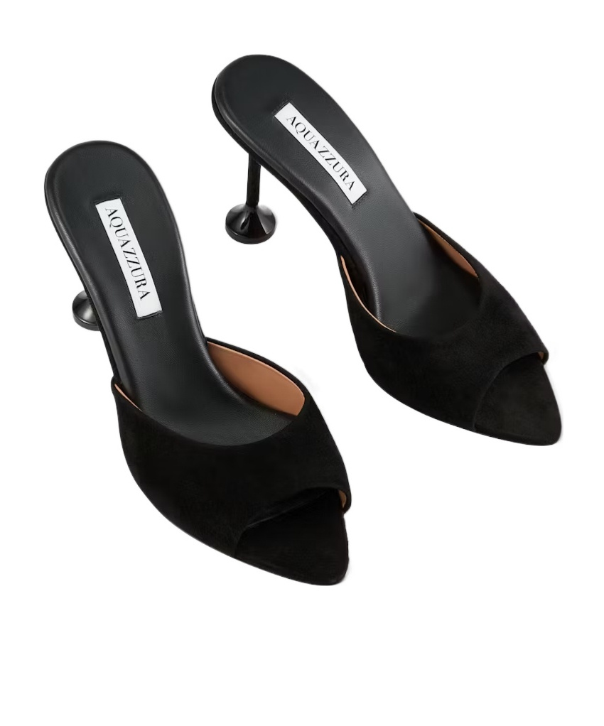 Aquazzura Suede Bisous Mules 85