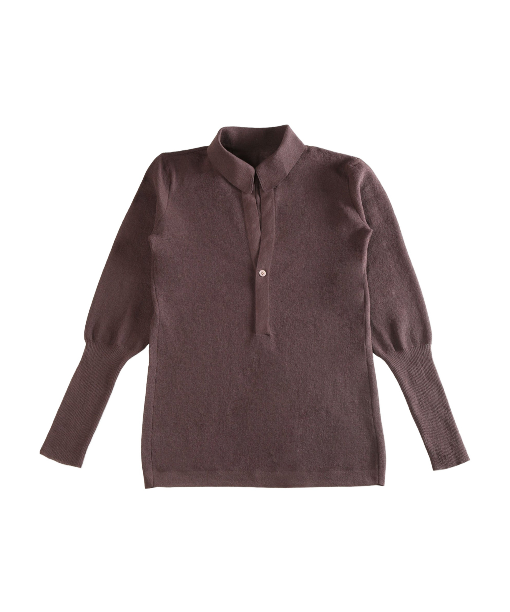 Shop Issey Miyake Wool Polo Top In Brown