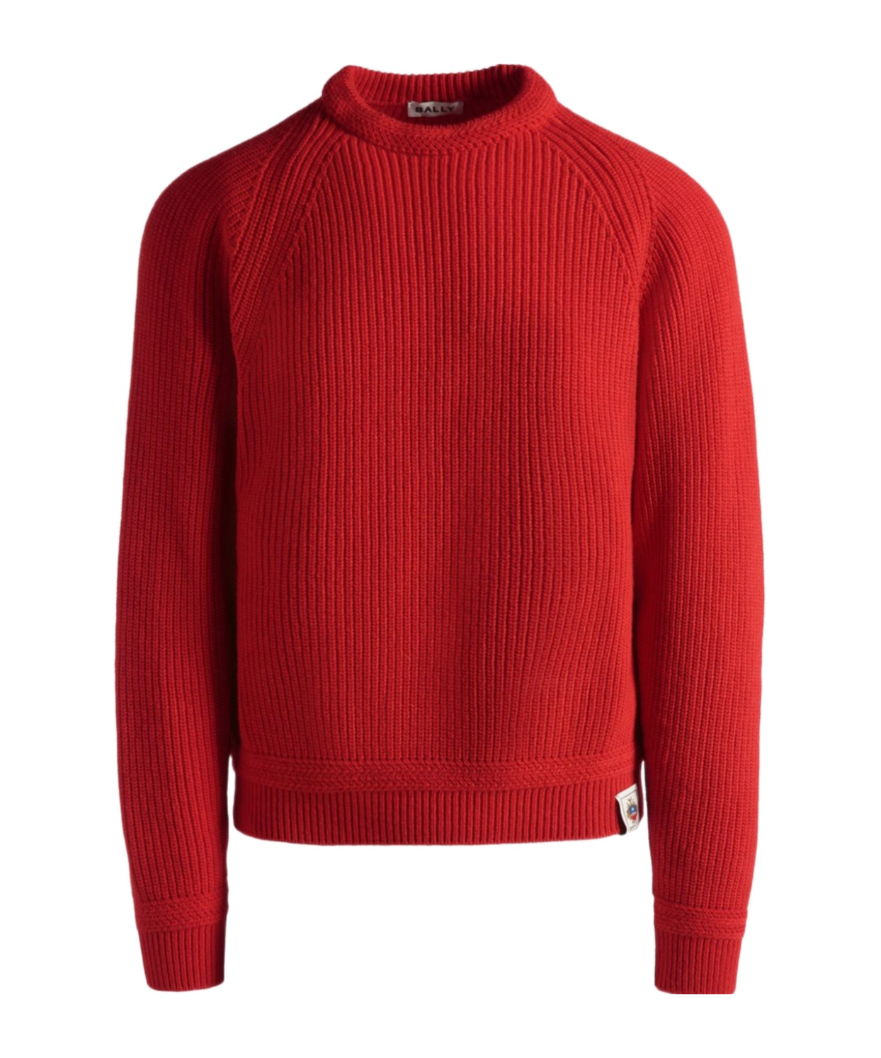 Bally Crewneck Sweater With Long Raglan Sleeves In Red