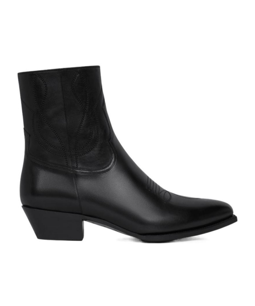 Celine Pointed Short Boots In Black