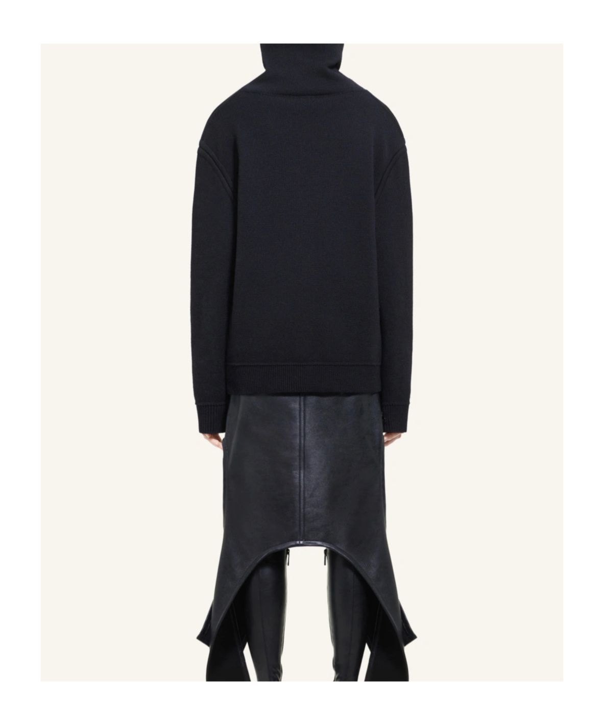 Courrèges Oversized Mock-neck Sweater In Black