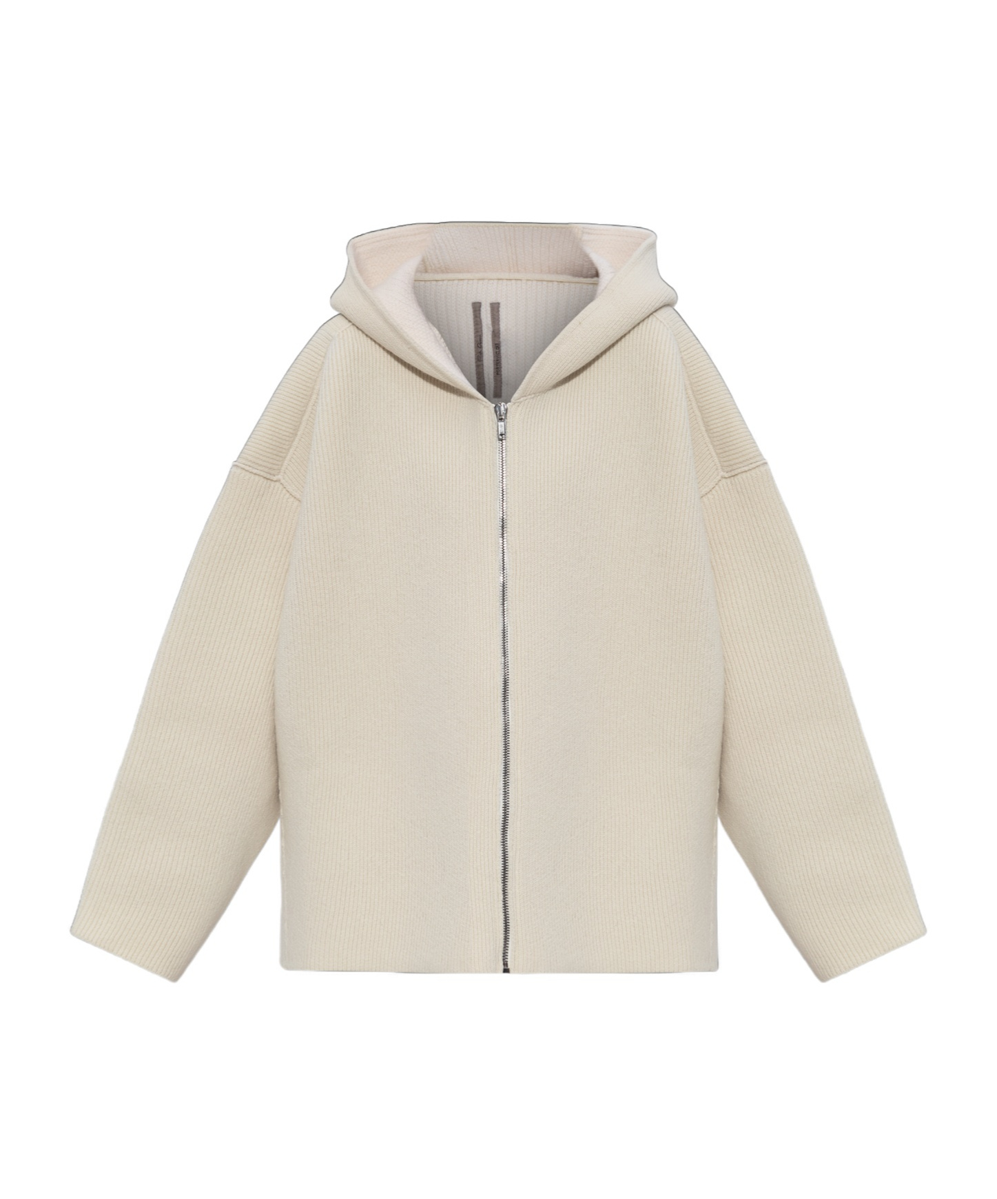 Rick Owens Zipped Hooded Cardi-coat In Nude