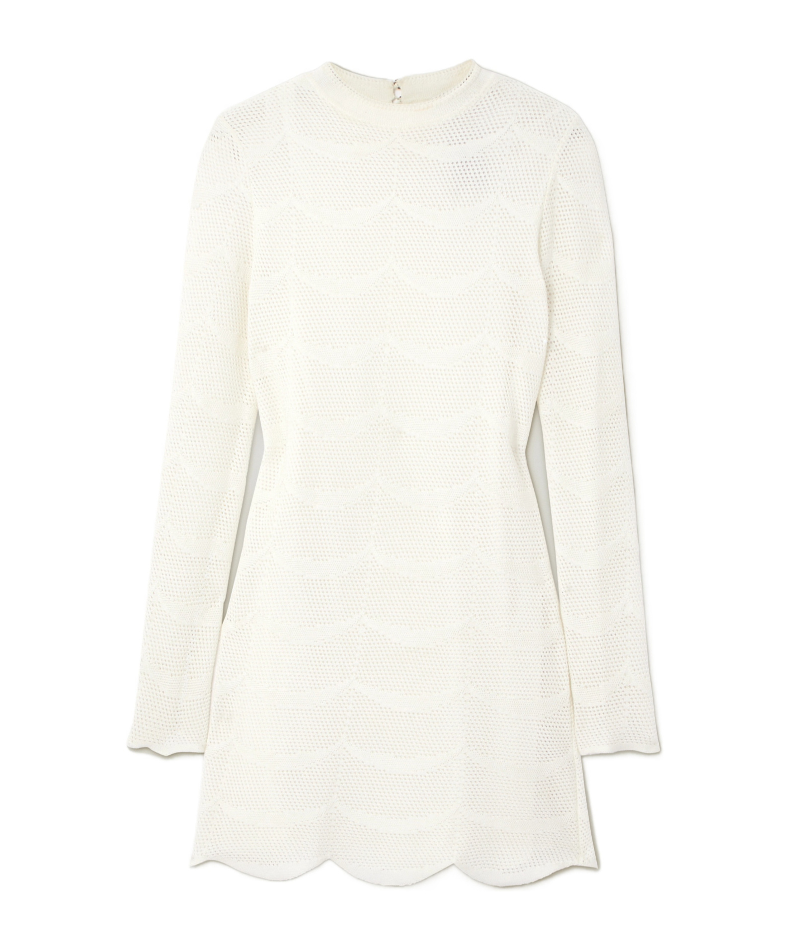 Tom Ford Pointelle-knit Cotton And Silk-blend Mini Dress In White