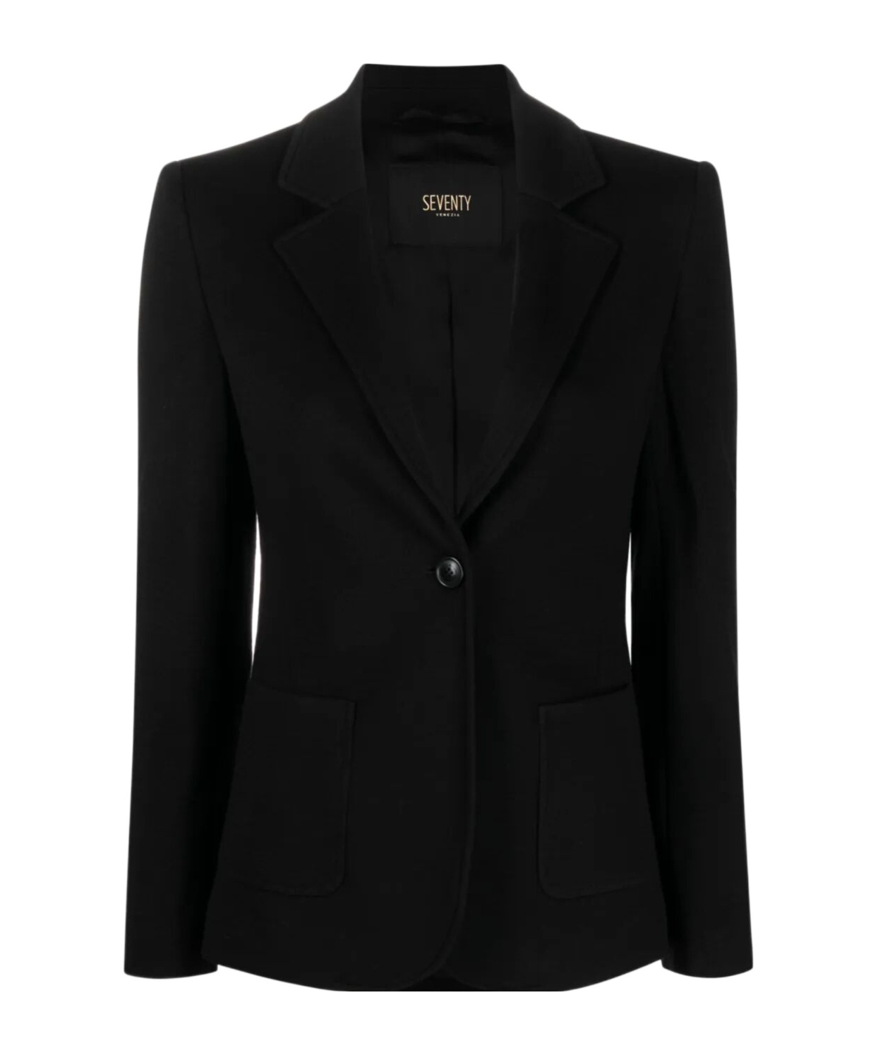 Seventy Jacket With 1 Button Blue Polyamide Woman In Black